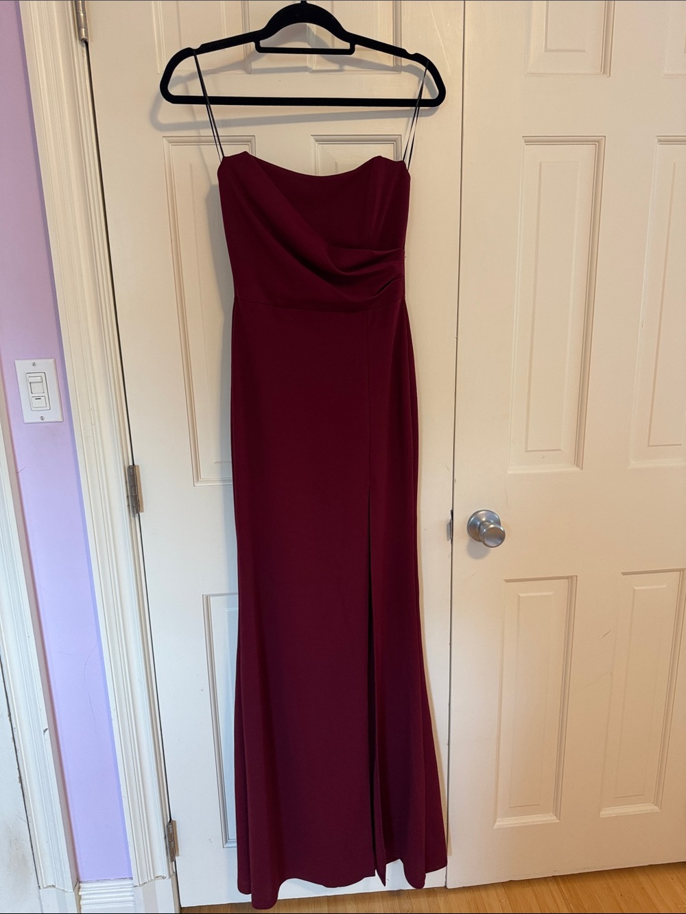 Windsor Wine Red Draped Bodice Maxi Dress